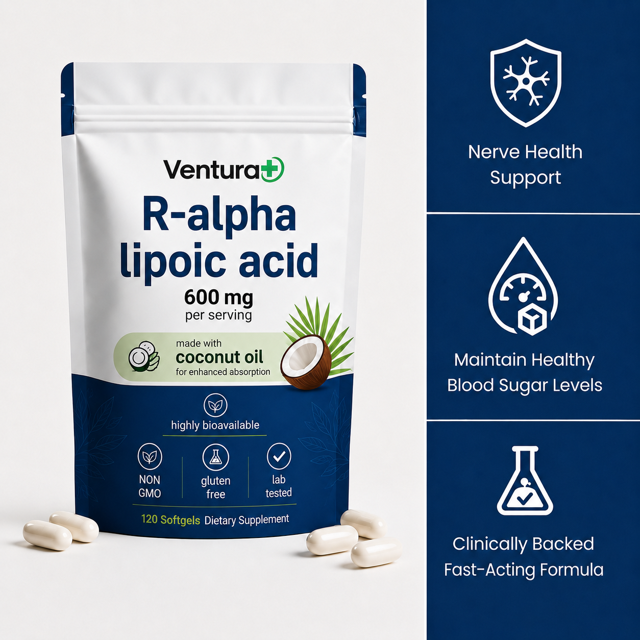 R-alpha Lipoic Acid- 600mg Softgels